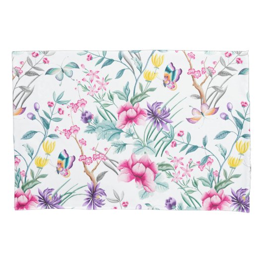 Elegant, Boho Floral & Butterflies Pattern Kussensloop (Voorkant)