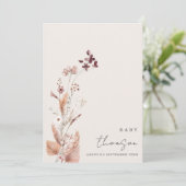 Elégant Boho Floral Faire-part de grossesse (Debout devant)