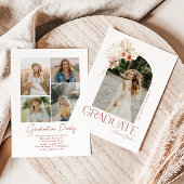 Elégant Boho Floral Graduation Invitation