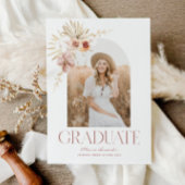 Elégant Boho Floral Graduation Invitation