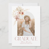 Elégant Boho Floral Graduation Invitation (Devant)