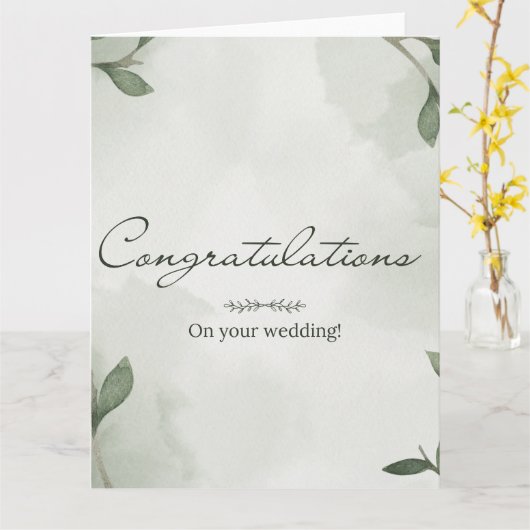 Elégant Boho Floral Greenery Carte Mariage (Fleur jaune)