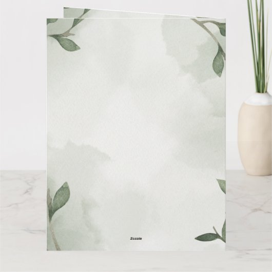 Elégant Boho Floral Greenery Carte Mariage (Dos)