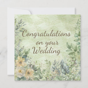 Elégant Boho Floral Greenery Carte Mariage