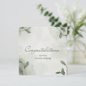 Elégant Boho Floral Greenery Carte Mariage (Debout devant)