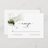 Elegant Boho Floral Greenery Wedding RSVP Kaartje (Voorkant / Achterkant)