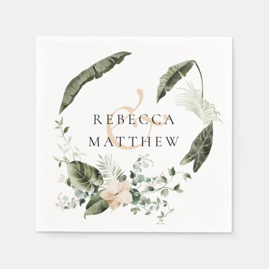 Elegant Boho Floral Greenery Wedding Servet (Voorkant)