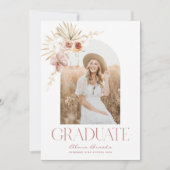 Élégant Boho Floral | Invitation de diplôme de pho (Devant)
