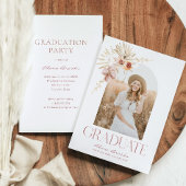 Élégant Boho Floral | Invitation de diplôme de pho