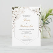 Elégant boho floral mariage espagnol Invitation (Debout devant)