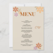 Elegant Boho Floral Mariage Menu Invitation (Devant)