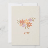 Elegant Boho Floral Mariage Menu Invitation (Dos)