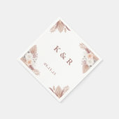 Elegant Boho Floral Monogram Wedding Servet (Hoek)