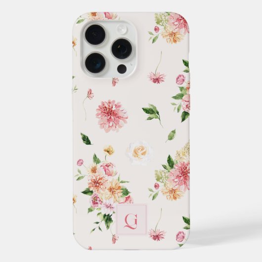 Élégant Boho Floral | Monogramme Initiale (Verso)