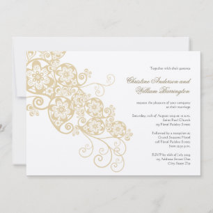 Elegant Boho Floral Paisley Wedding Invite Kaart