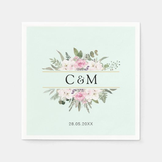 Elegant Boho Floral Servet (Voorkant)