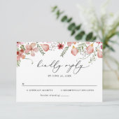 Elégant Boho Floral Wedding Carte RSVP (Debout devant)