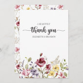 Elegant Boho Floral Wedding Hartelijk dank Kaart (Voorkant / Achterkant)