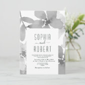 Elegant Boho Floral Wedding Invitation Kaart (Staand voorkant)