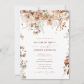Elegant Boho Floral Wedding Kaart (Voorkant)
