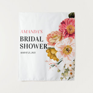 Elegant Boho Floral Wedding Photo Booth Backdrop Wandkleed