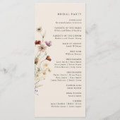 Elegant Boho Floral Wedding Programma (Achterkant)
