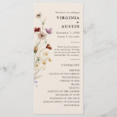 Elegant Boho Floral Wedding Programma (Voorkant)