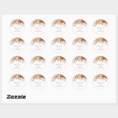 Elegant Boho Floral Wedding Ronde Sticker (Vel)