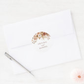 Elegant Boho Floral Wedding Ronde Sticker (Envelop)