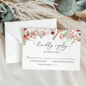 Elegant Boho Floral Wedding RSVP Kaart