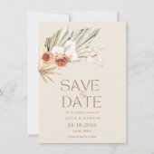 Elegant Boho Floral Wedding Save the Date (Voorkant)