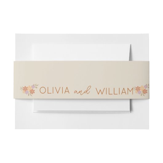 Elegant Boho Floral Wedding Uitnodigingen Wikkel (Voorkant Voorbeeld)