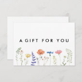 Elegant Boho Floral Wildflower Cadeaubon (Voorkant / Achterkant)