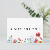 Elegant Boho Floral Wildflower Cadeaubon (Staand voorkant)