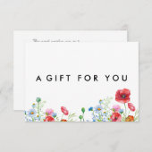 Elegant Boho Floral Wildflower Cadeaubon (Voorkant / Achterkant)