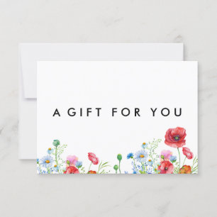 Elegant Boho Floral Wildflower Cadeaubon