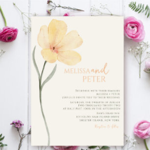 Elegant Boho Floral Wildflower Wedding Kaart