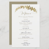Elegant Boho Gold Butterflies Classy Menu Mariage (Devant / Derrière)