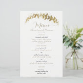 Elegant Boho Gold Butterflies Classy Wedding Menu (Staand voorkant)