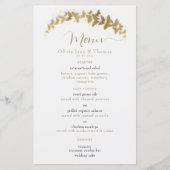 Elegant Boho Gold Butterflies Classy Wedding Menu (Voorkant)