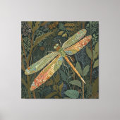 Elegant boho green dragonfly canvas afdruk (Voorkant)