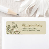 Elegant Boho Green Spirals Wedding Adresetiketten Etiket (Insitu)