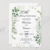 Elegant Boho Greenery Wedding Anniversary Kaart (Voorkant / Achterkant)