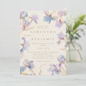 Elegant Boho Iris Mariage Photo Invitation (Debout devant)