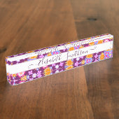 Elegant Boho Liberty Custom Professional Floral Naambordje (Zijkant)