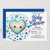 Elegant Boho Little Cutie Pastel Boy Baby shower Kaart (Voorkant / Achterkant)