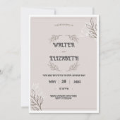 Elegant Boho Minimalist Floral Wedding Invitation (Devant)