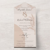 Elegant boho Modern Wedding RSVP in 100 All In One Uitnodiging (Binnen)