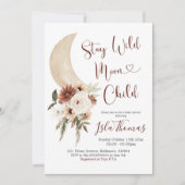 Elégant Boho Moon Baby shower Invitation (Devant)