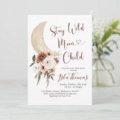 Elégant Boho Moon Baby shower Invitation (Debout devant)